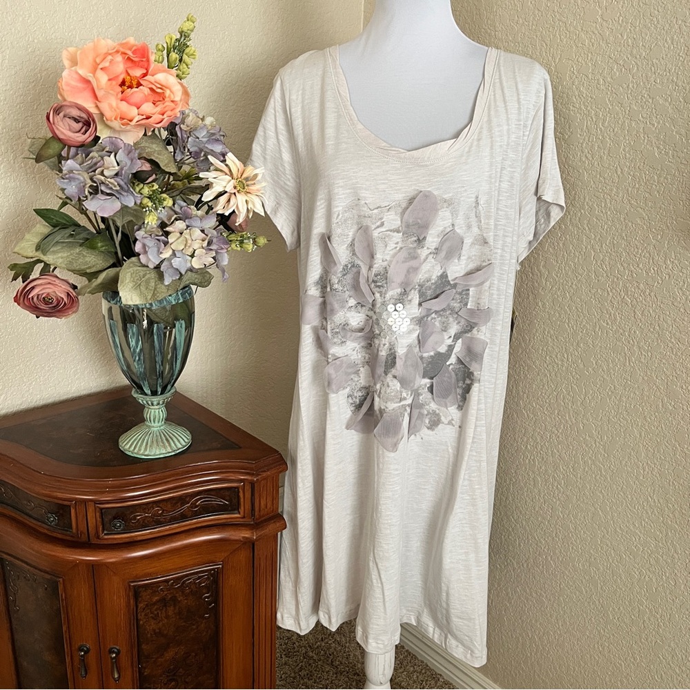 Sonoma Floral Embellished T-Shirt Dress